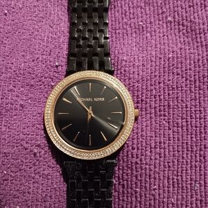 Michael Kors Black and Gold Women's Timepiece